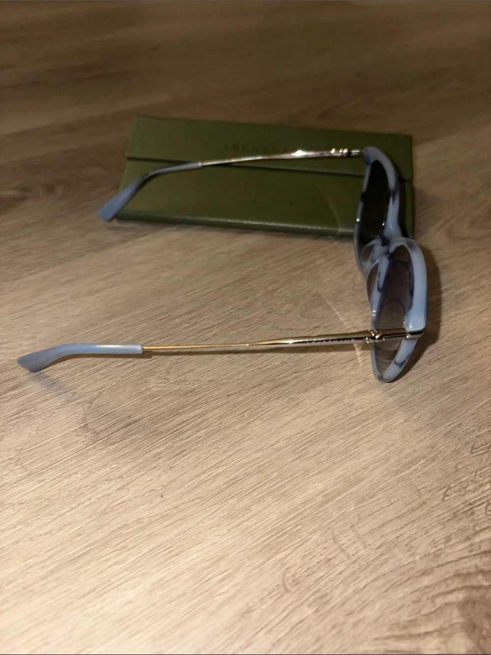 Longchamp Light Blue Frame Sunglasses with Gradient Lenses